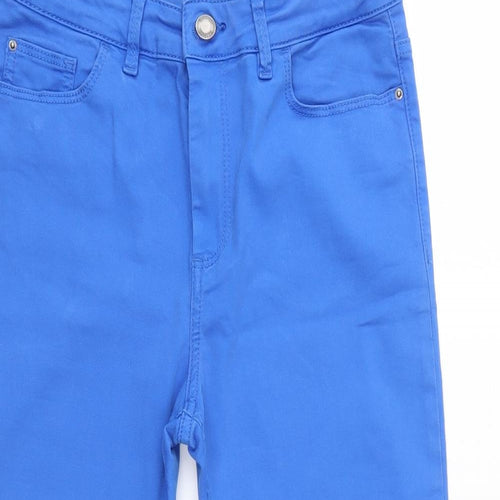 M&S Womens Blue  Cotton Cropped Jeans Size 10 L20 in Regular