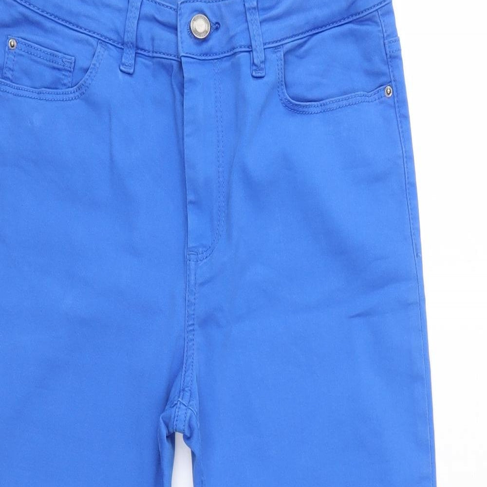 M&S Womens Blue  Cotton Cropped Jeans Size 10 L20 in Regular