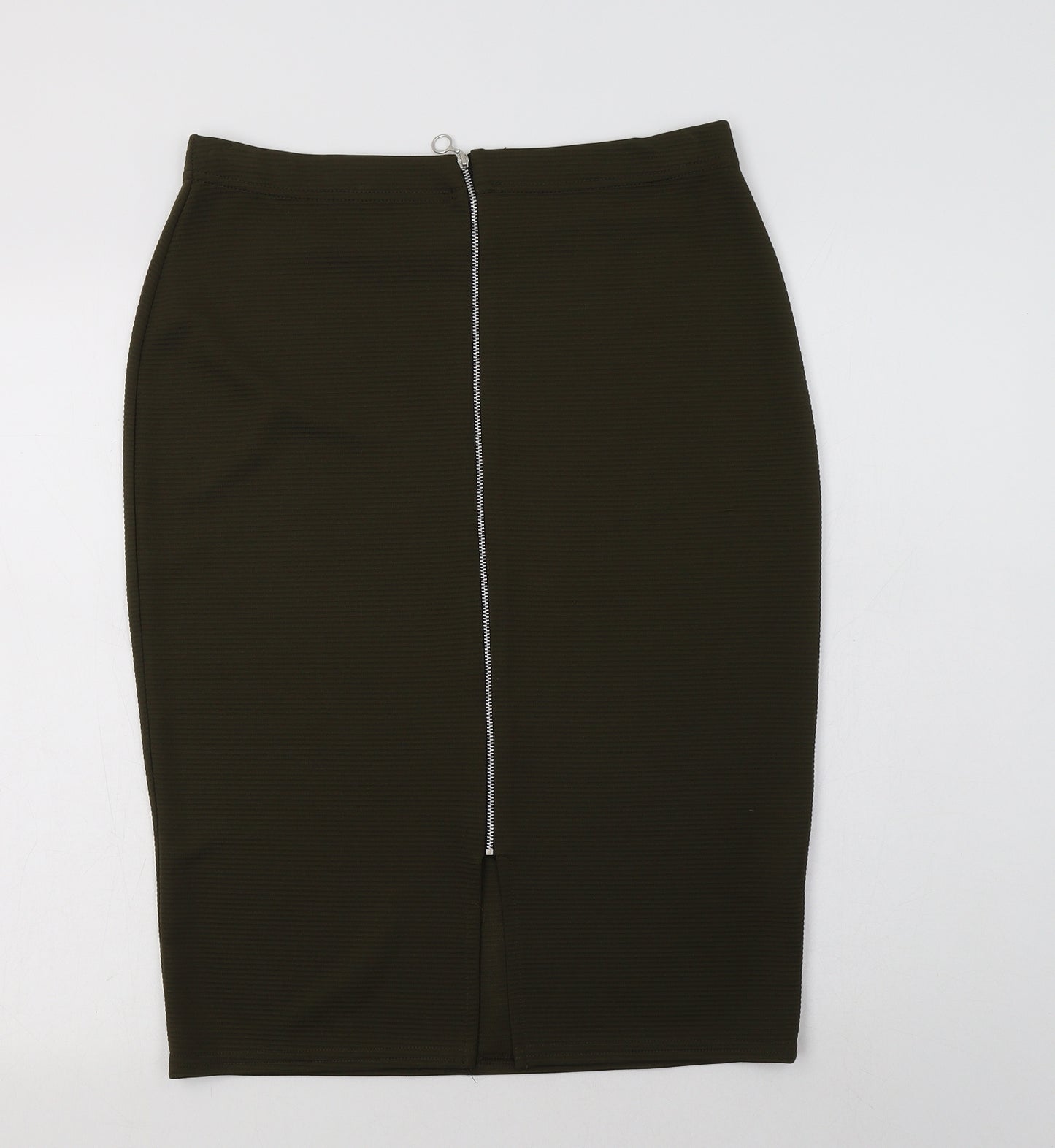 Primark Womens Green  Polyester Straight & Pencil Skirt Size 16   Zip