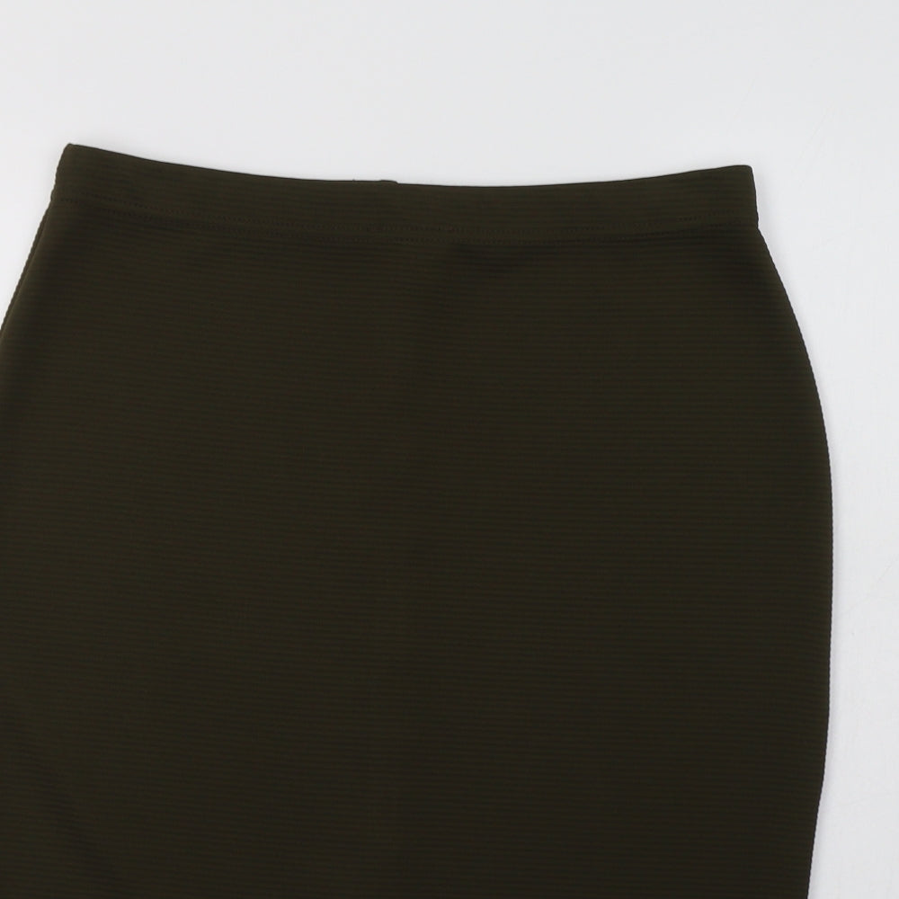 Primark Womens Green  Polyester Straight & Pencil Skirt Size 16   Zip