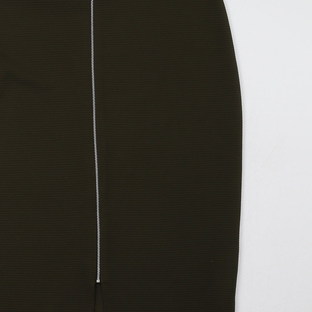 Primark Womens Green  Polyester Straight & Pencil Skirt Size 16   Zip