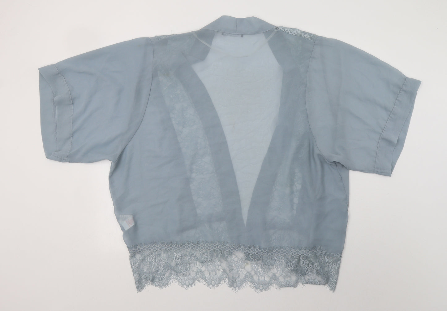 Primark Womens Blue  Polyester Kimono Blouse Size L V-Neck - Lace Detail