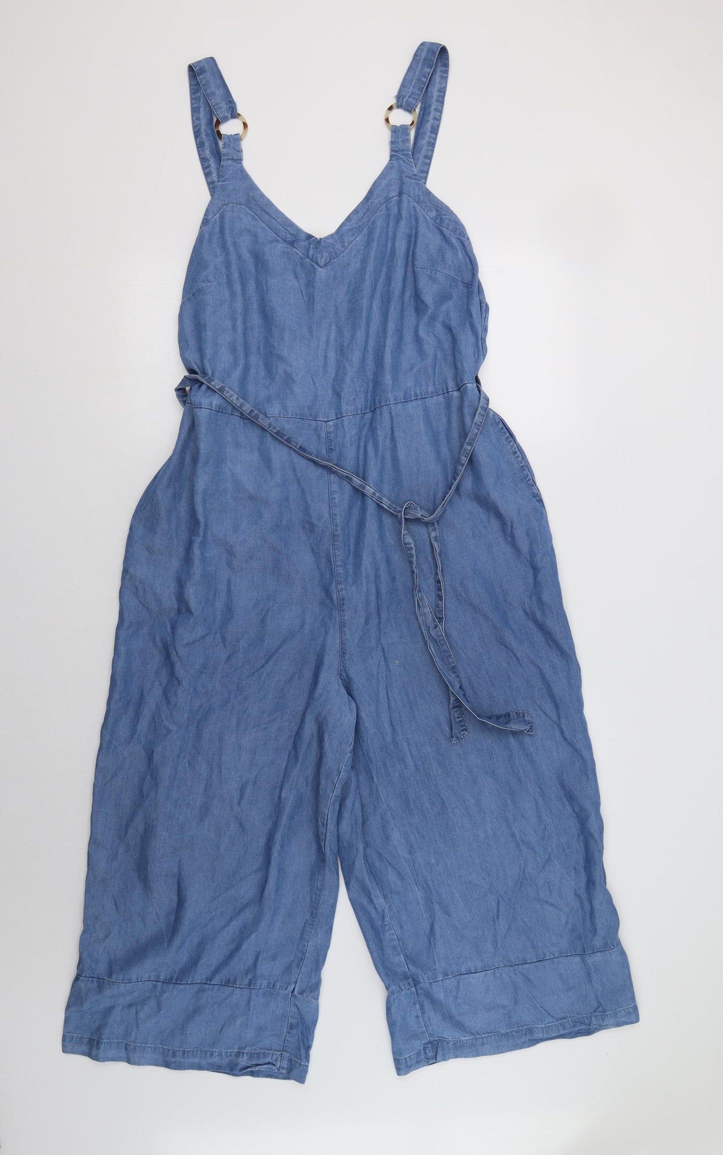 F&DF Womens Blue  Lyocell Jumpsuit One-Piece Size 18 L23 in