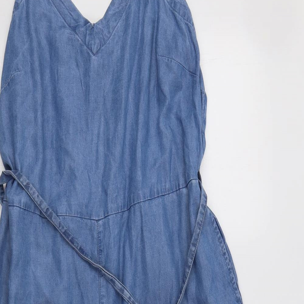 F&DF Womens Blue  Lyocell Jumpsuit One-Piece Size 18 L23 in