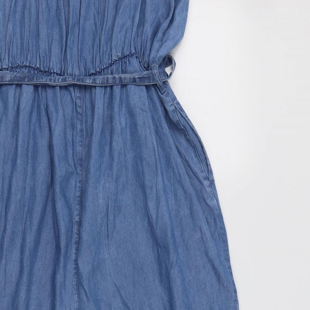 F&DF Womens Blue  Lyocell Jumpsuit One-Piece Size 18 L23 in