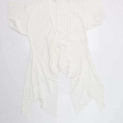 M&S Womens White V-Neck  Viscose Cardigan Jumper Size 12