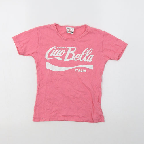 Timetex Girls Pink  Cotton Basic Polo Size 8 Years Crew Neck