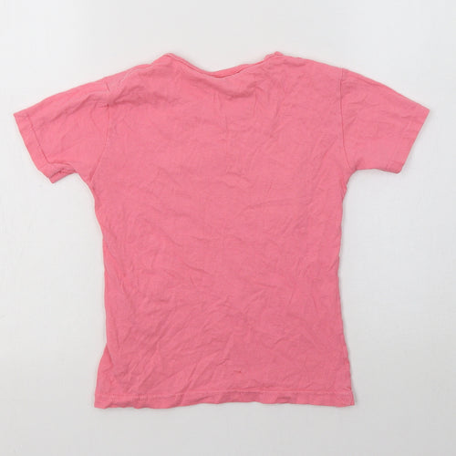 Timetex Girls Pink  Cotton Basic Polo Size 8 Years Crew Neck