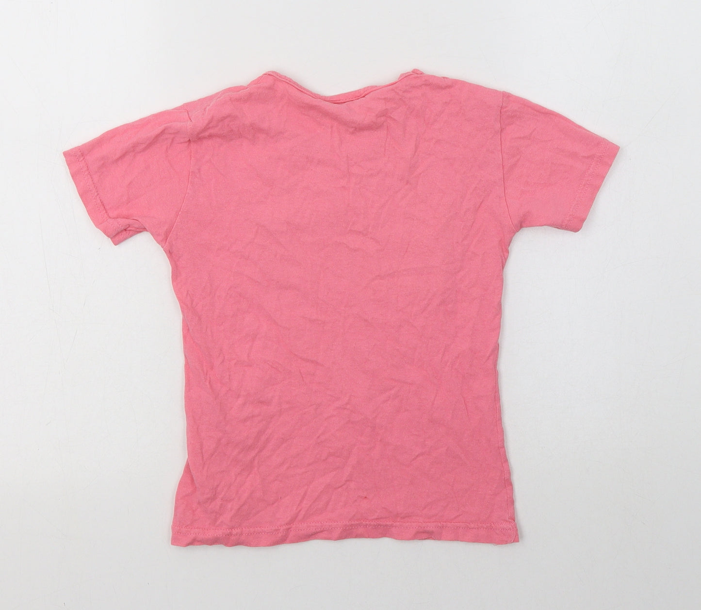 Timetex Girls Pink  Cotton Basic Polo Size 8 Years Crew Neck