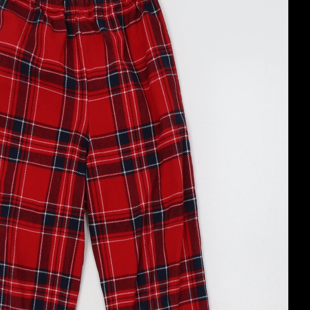 Peacocs Girls Red Check Polyester  Pyjama Pants Size 8-9 Years