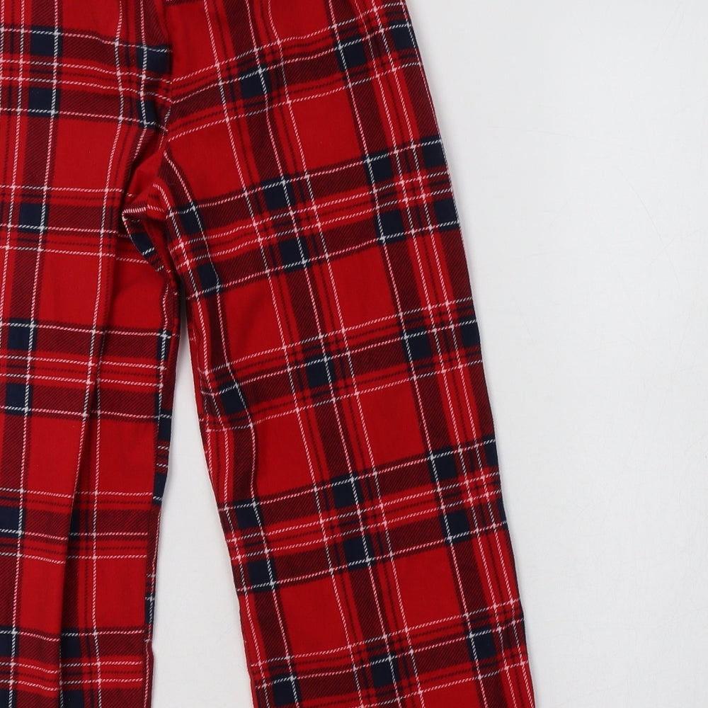 Peacocs Girls Red Check Polyester  Pyjama Pants Size 8-9 Years