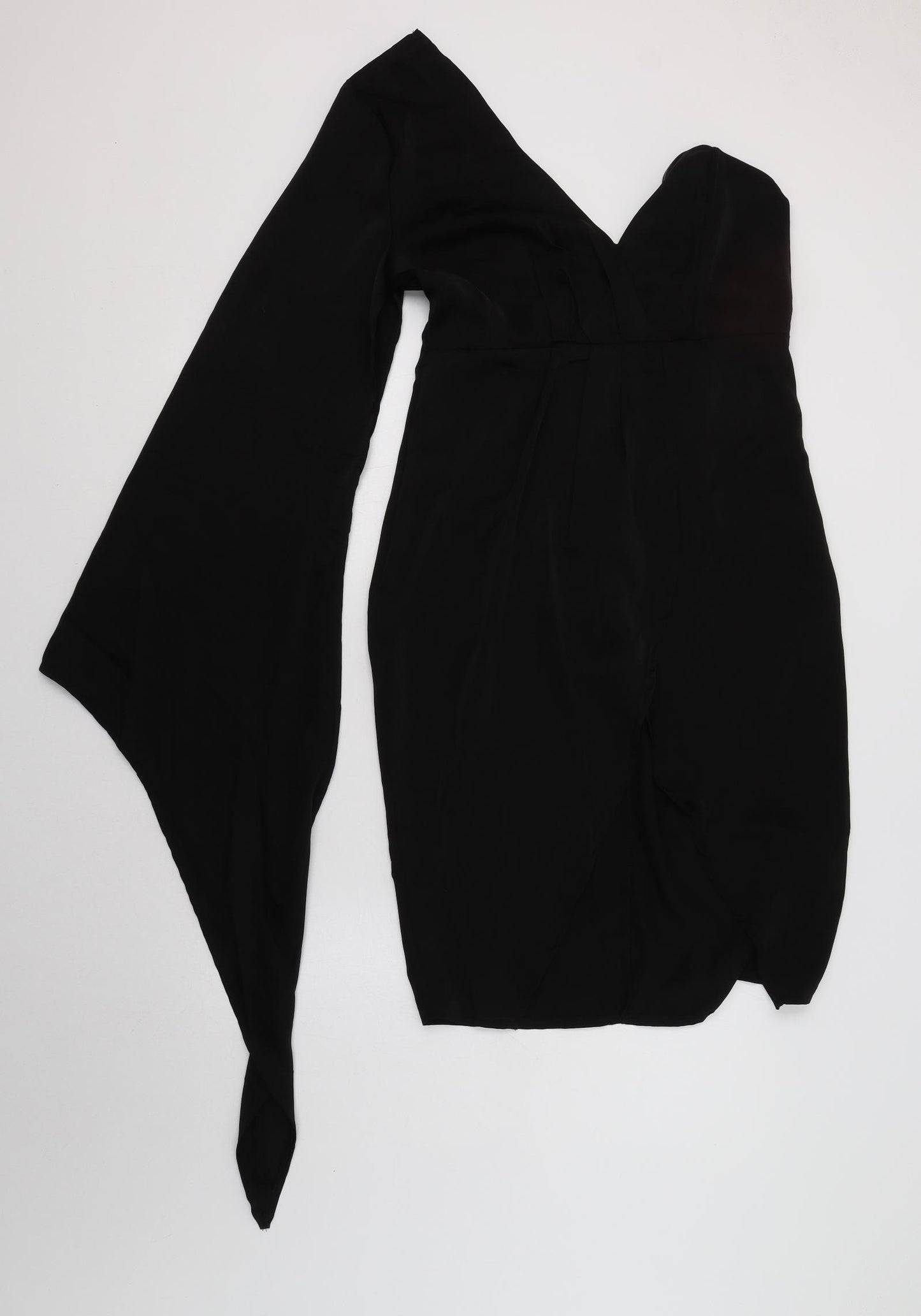 Chic Me Womens Black  Cotton Bodycon  Size L  One Shoulder Zip