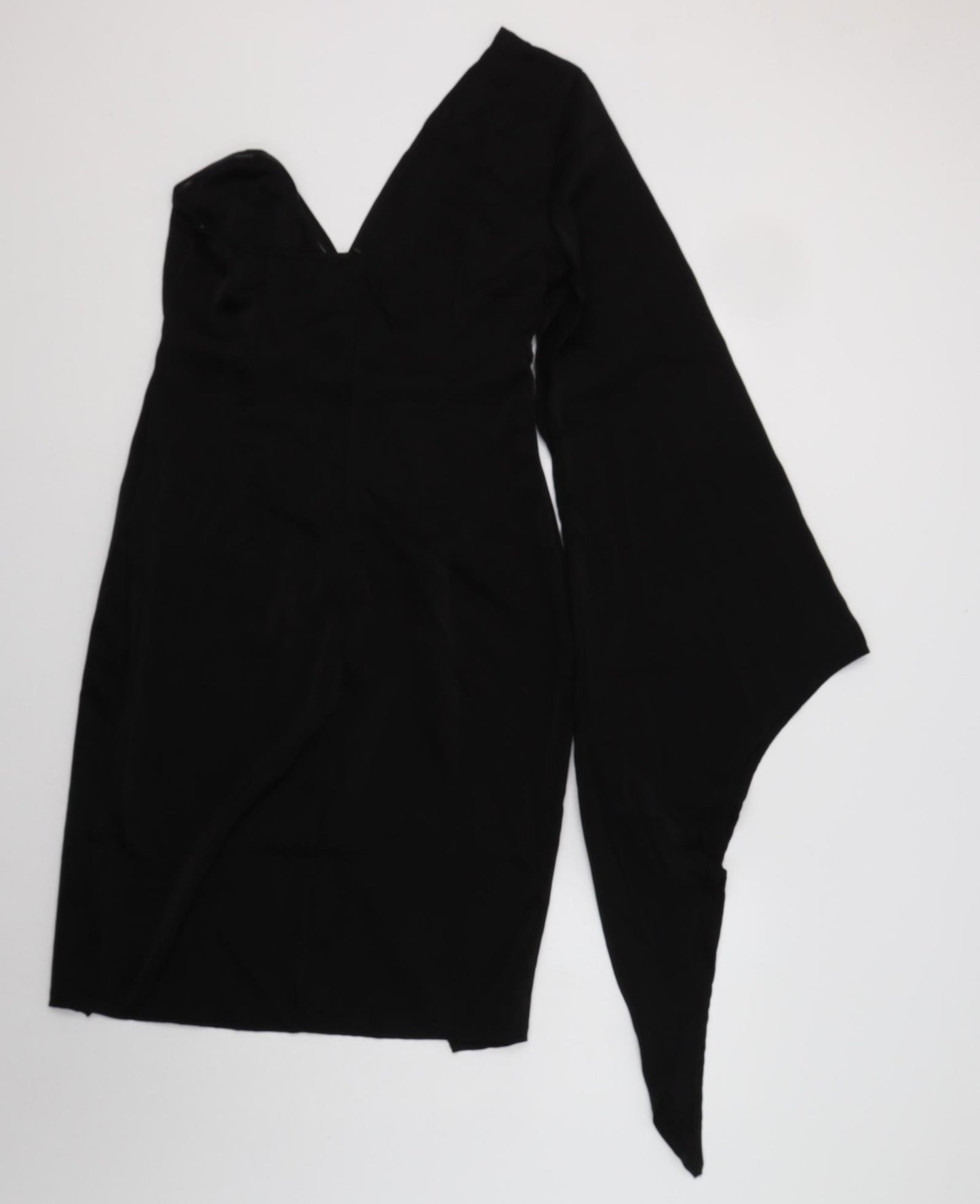 Chic Me Womens Black  Cotton Bodycon  Size L  One Shoulder Zip