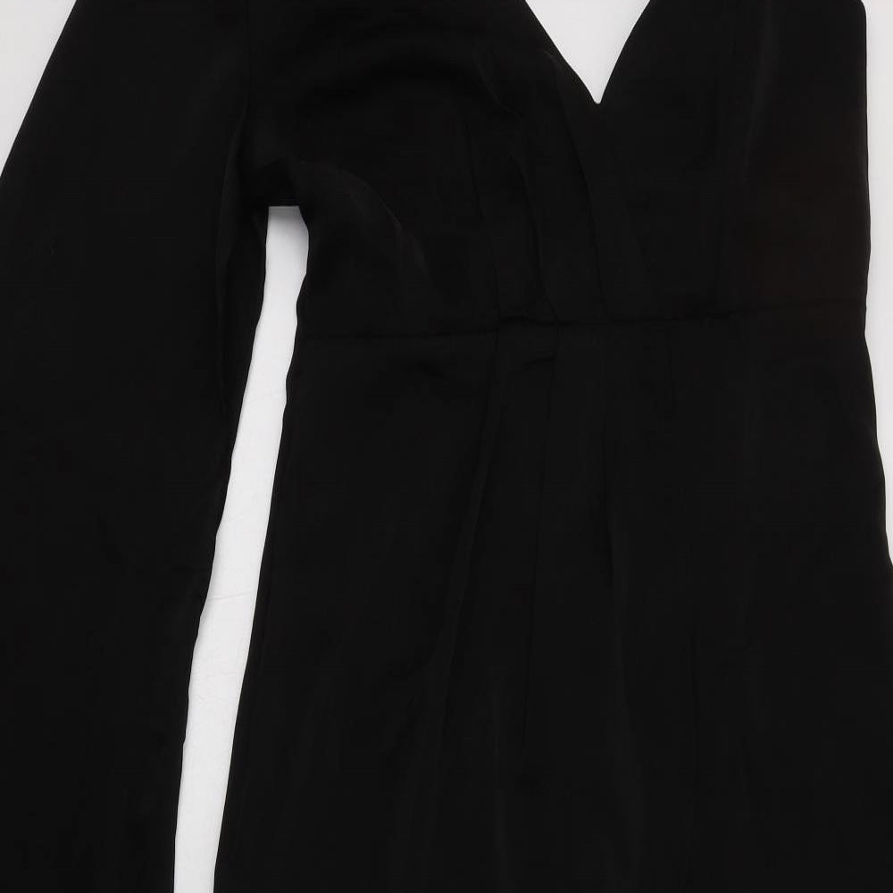 Chic Me Womens Black  Cotton Bodycon  Size L  One Shoulder Zip