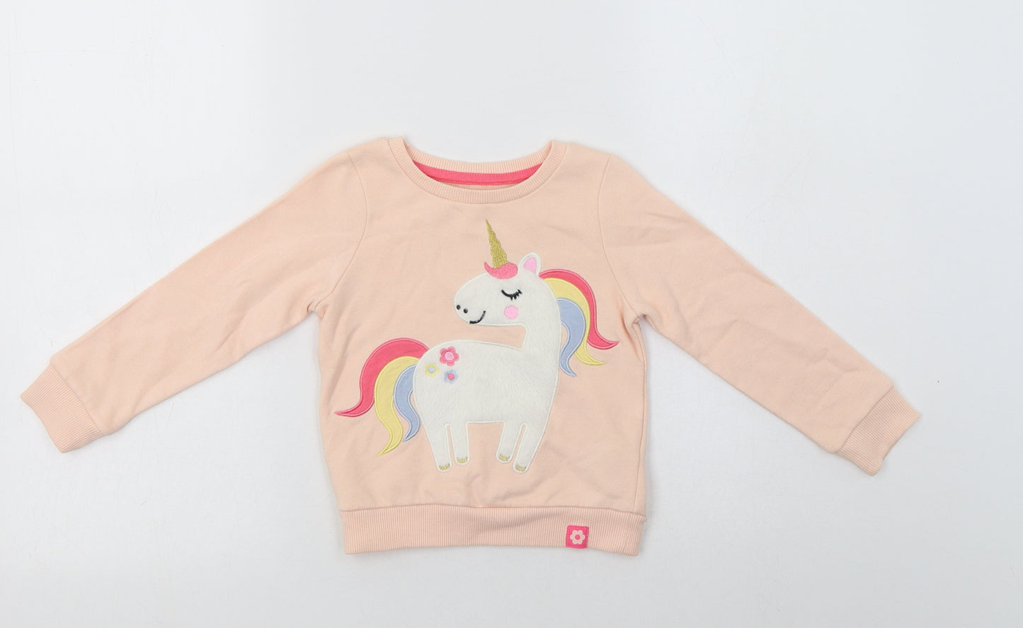 Nutmeg Girls Pink  Cotton Pullover Sweatshirt Size 2-3 Years   - Unicorn