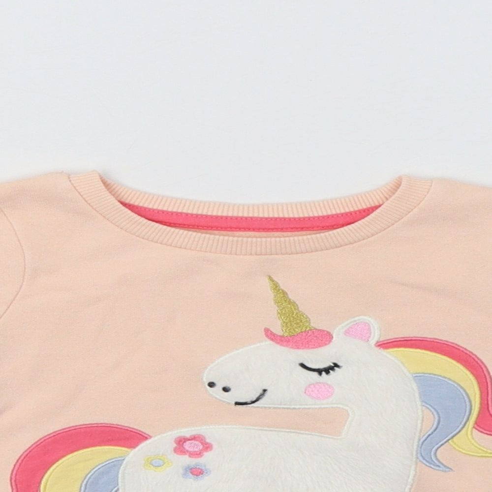 Nutmeg Girls Pink  Cotton Pullover Sweatshirt Size 2-3 Years   - Unicorn