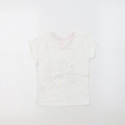 Primark Girls White  Cotton Basic T-Shirt Size 2-3 Years Crew Neck