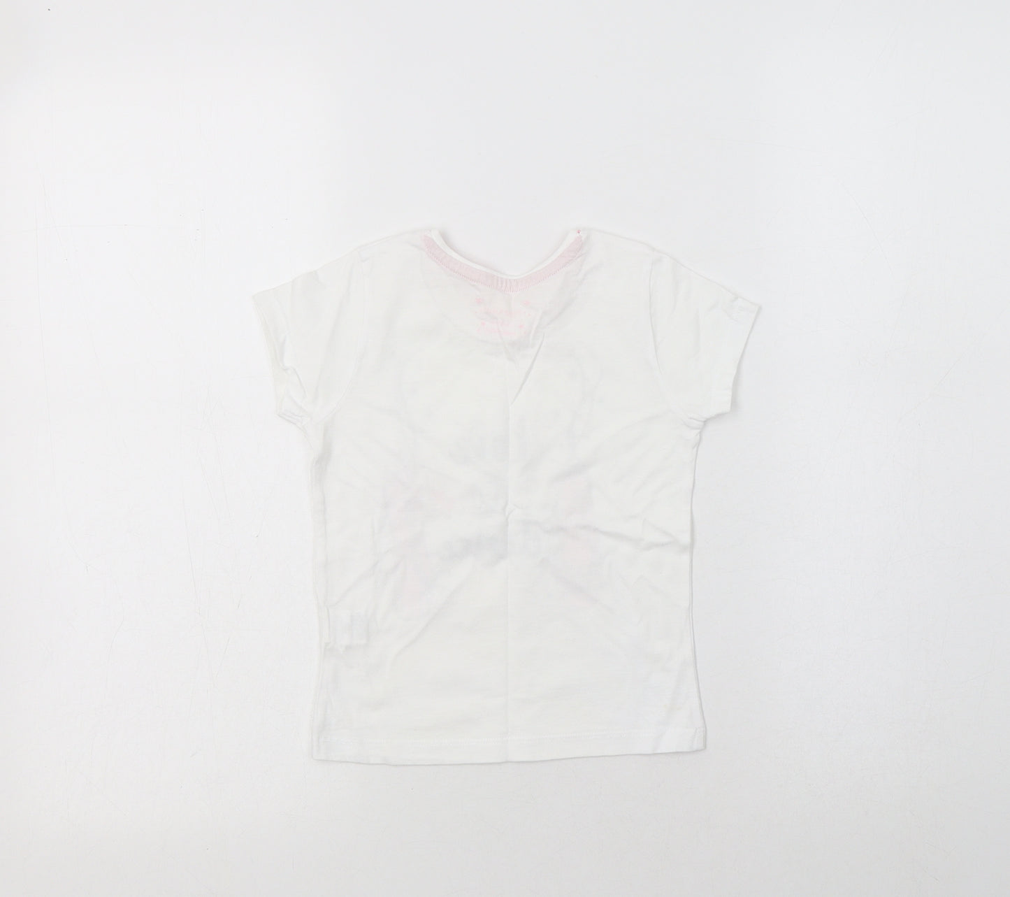 Primark Girls White  Cotton Basic T-Shirt Size 2-3 Years Crew Neck