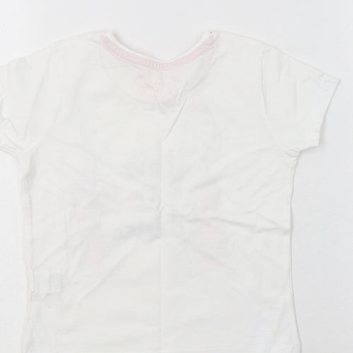 Primark Girls White  Cotton Basic T-Shirt Size 2-3 Years Crew Neck