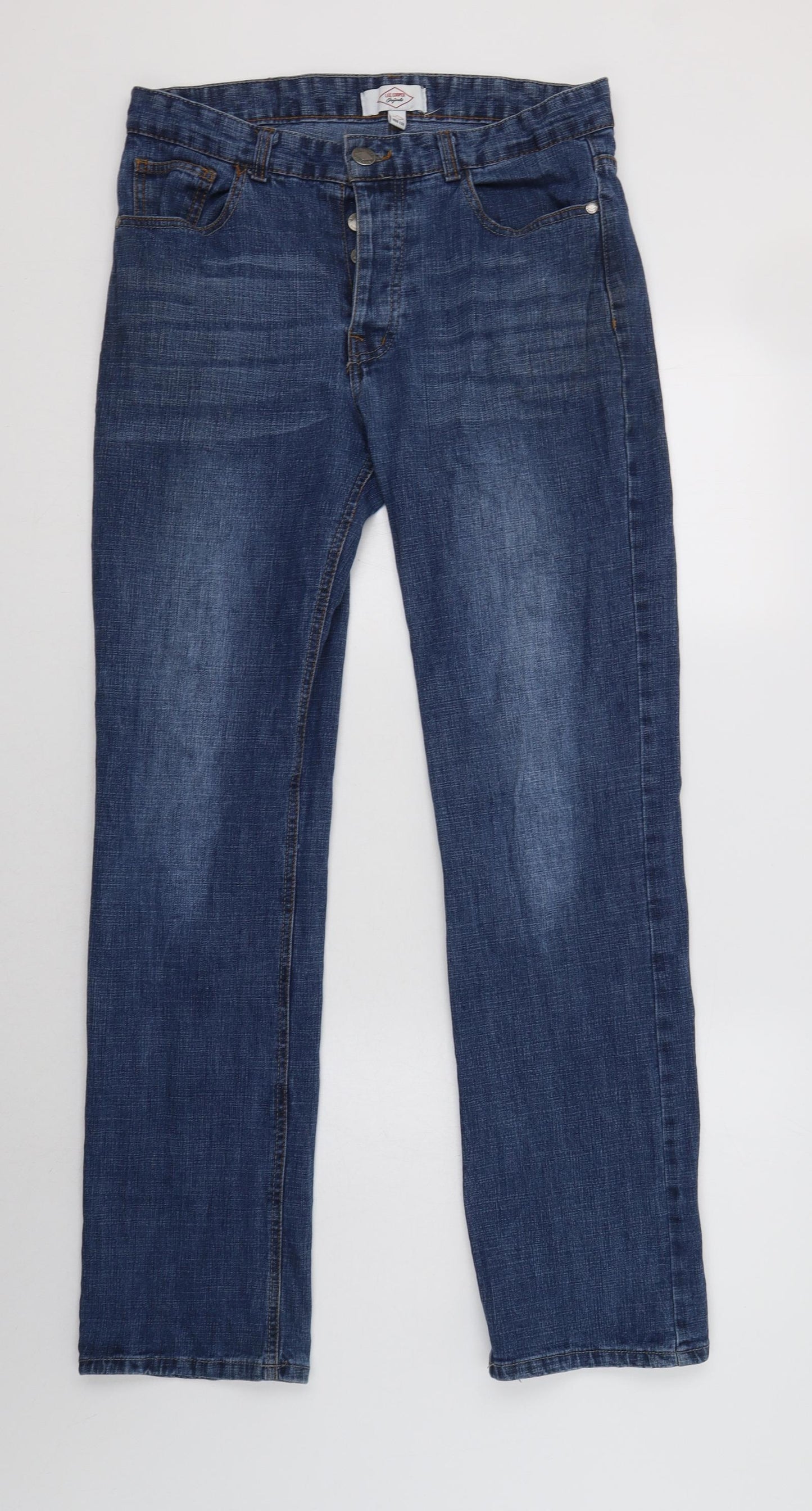 Lee Cooper Mens Blue  Cotton Straight Jeans Size 30 L32 in Regular Button