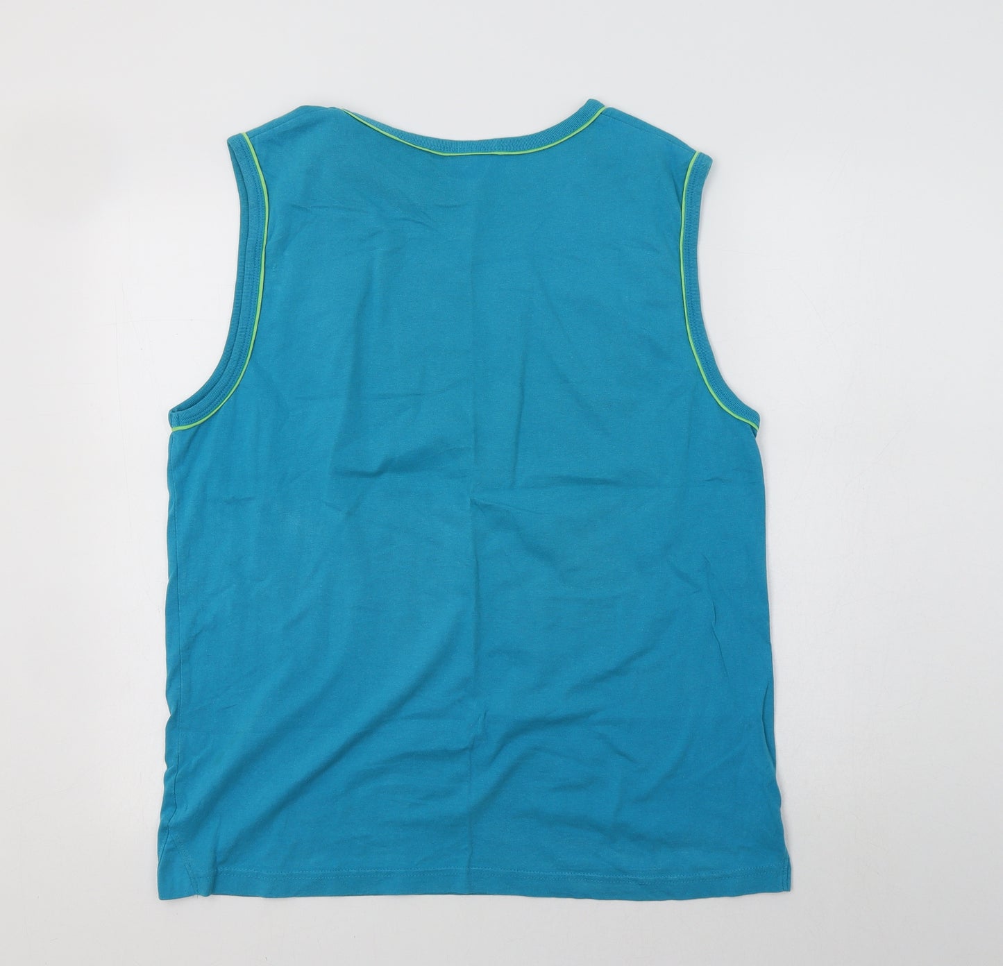 Slazenger Mens Blue  Cotton  T-Shirt Size M Crew Neck
