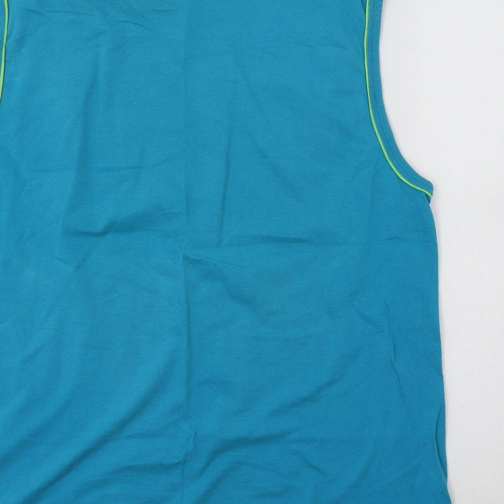 Slazenger Mens Blue  Cotton  T-Shirt Size M Crew Neck