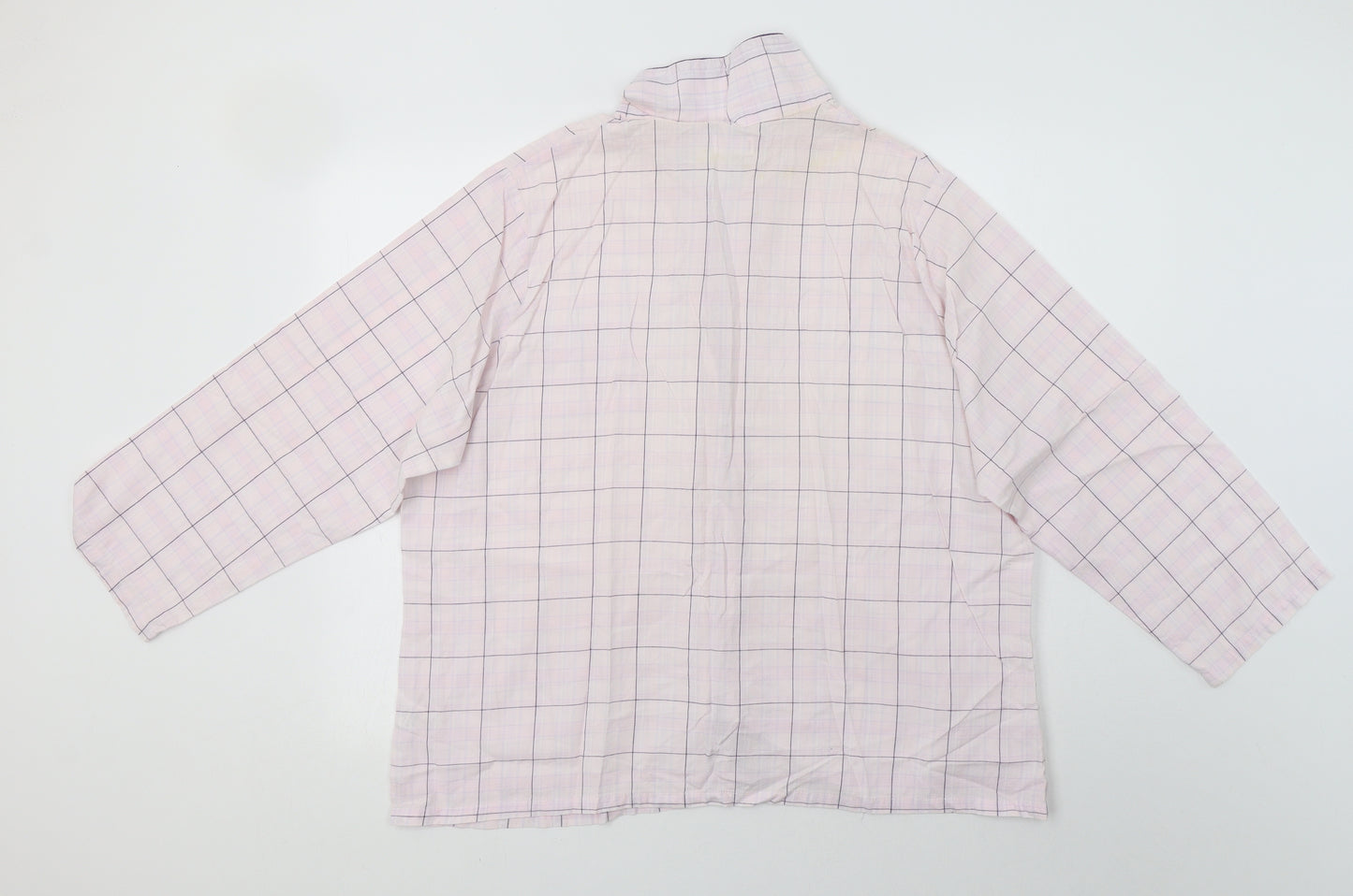 F&F` Womens Pink Check Cotton Top Pyjama Top Size 20  Button