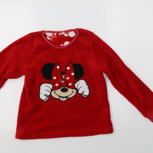 Mqataalan Girls Red Solid Polyester Top Pyjama Top Size 10-11 Years   - Minnie Mouse