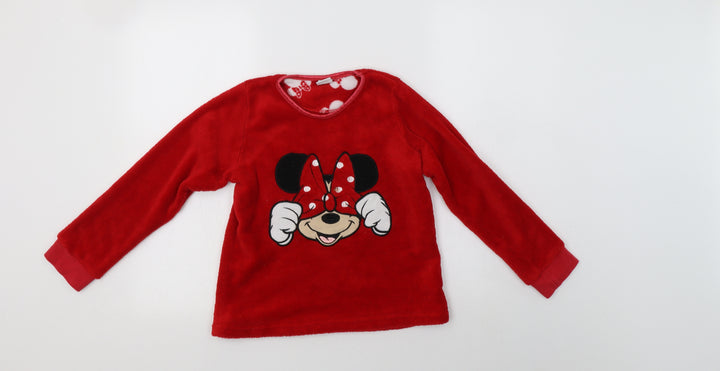 Mqataalan Girls Red Solid Polyester Top Pyjama Top Size 10-11 Years   - Minnie Mouse