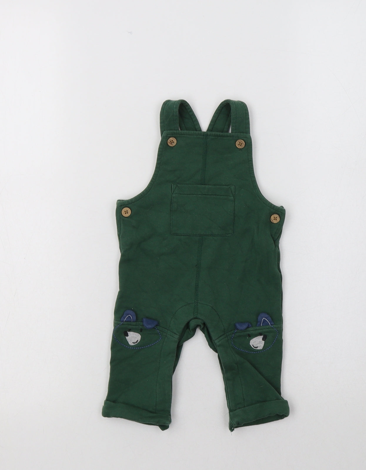 M&S Baby Green  Cotton Jogger Trousers Size 0-3 Months  Snap