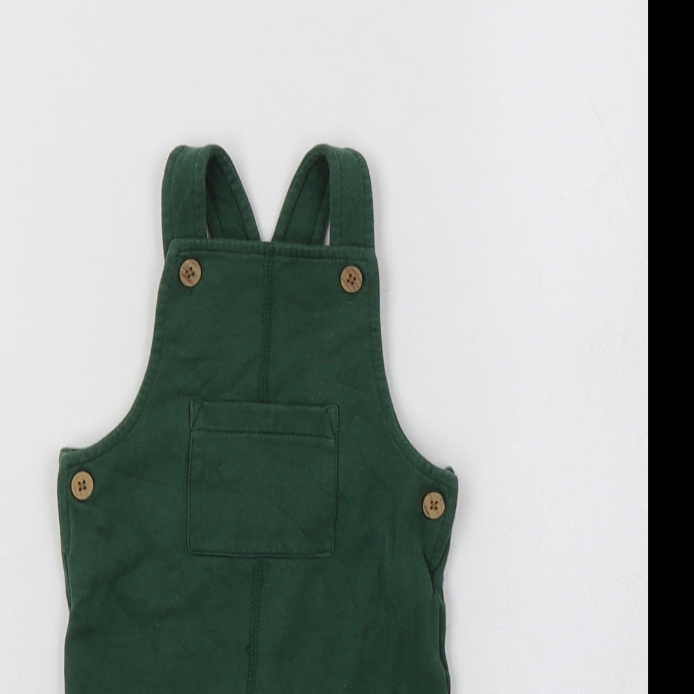 M&S Baby Green  Cotton Jogger Trousers Size 0-3 Months  Snap