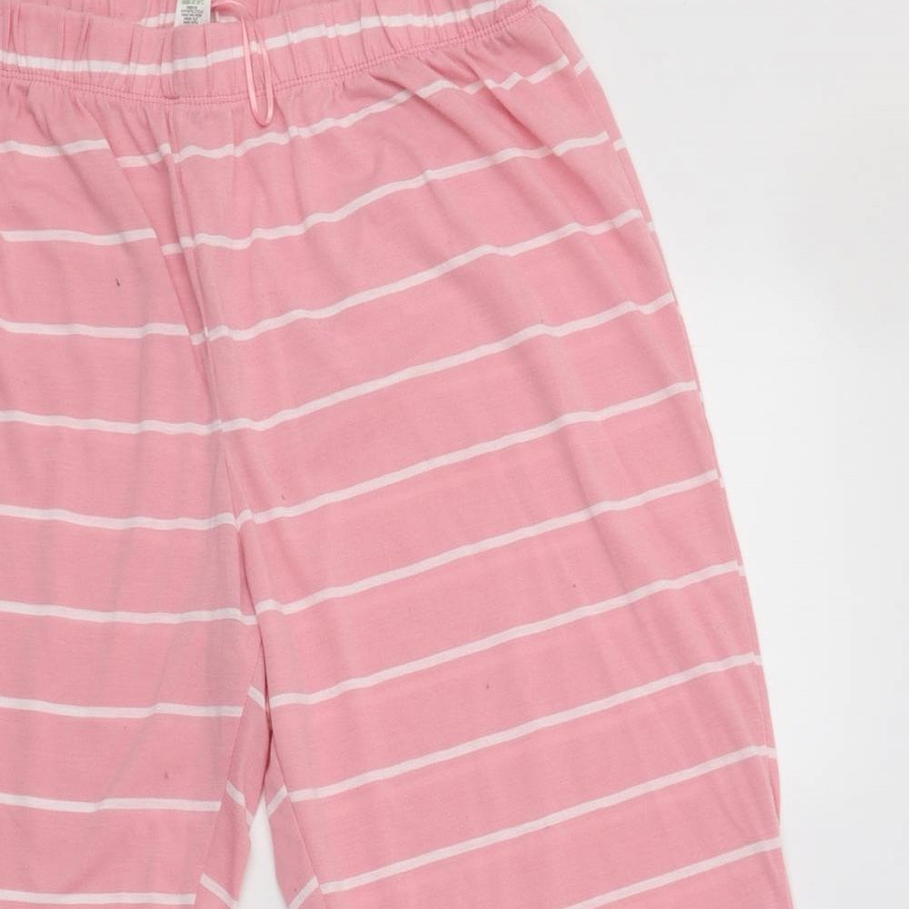 Matalan Womens Pink Striped Polyester  Pyjama Pants Size 18