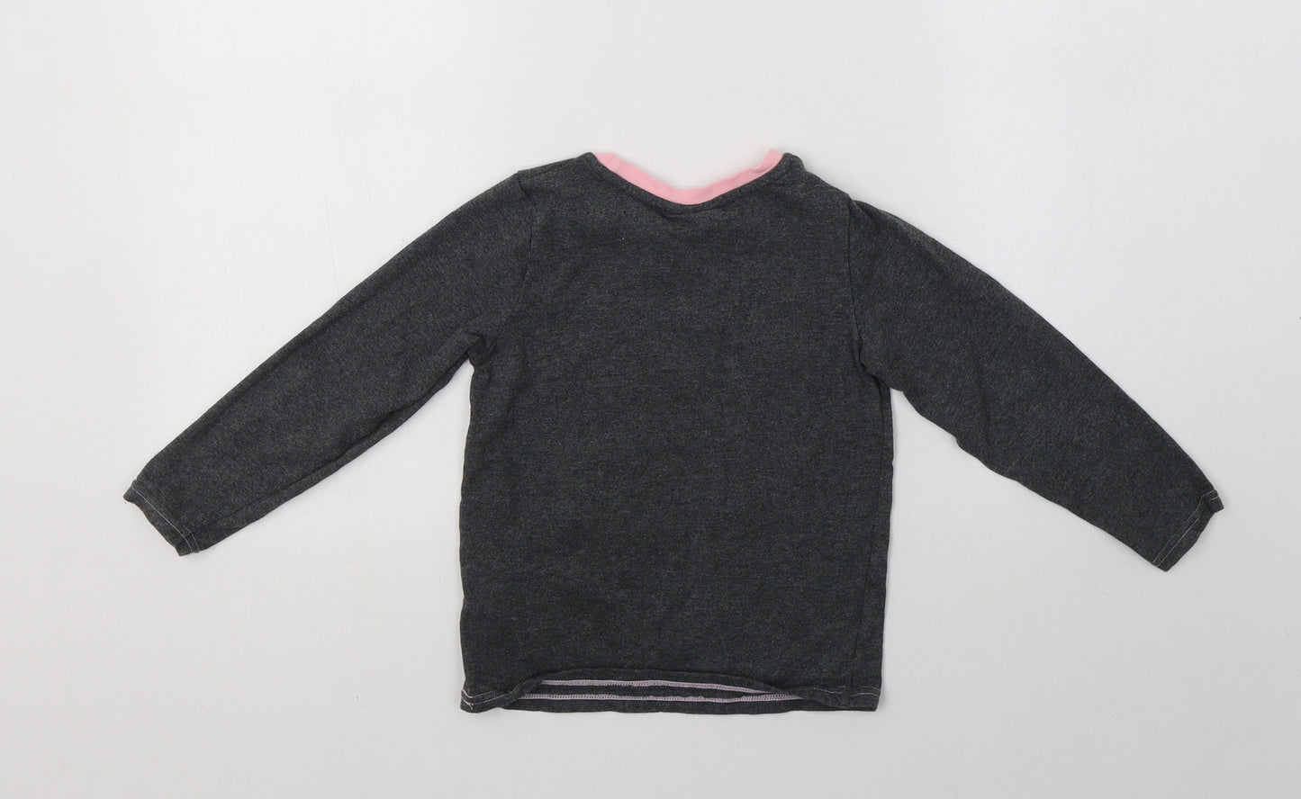 TU Girls Grey  Cotton Basic Blouse Size 3-4 Years Crew Neck  - Peppa Pig