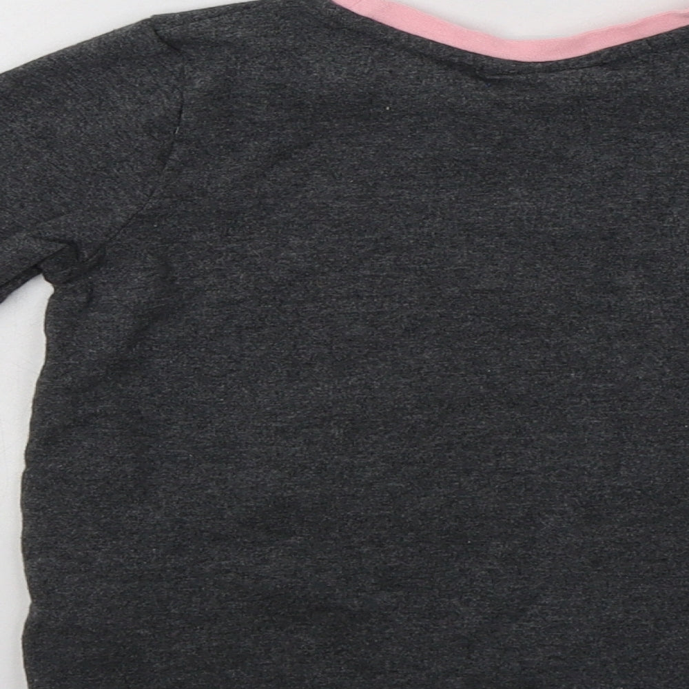 TU Girls Grey  Cotton Basic Blouse Size 3-4 Years Crew Neck  - Peppa Pig