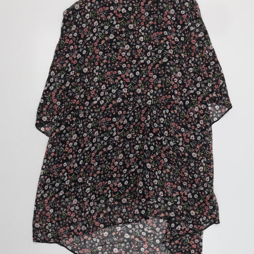 George Womens Black Floral Polyester Slip Dress  Size 10  Square Neck