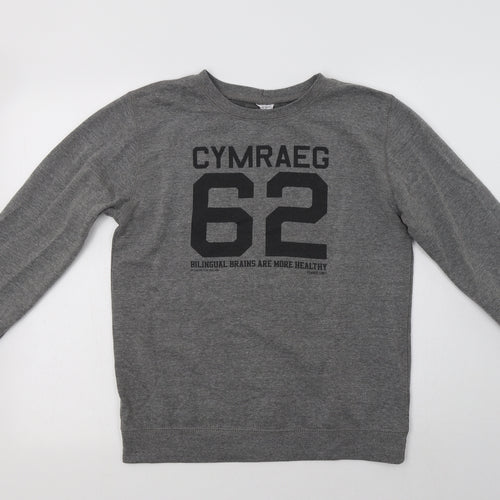 Awdis Womens Grey  Cotton Pullover Sweatshirt Size M   - Bilingual