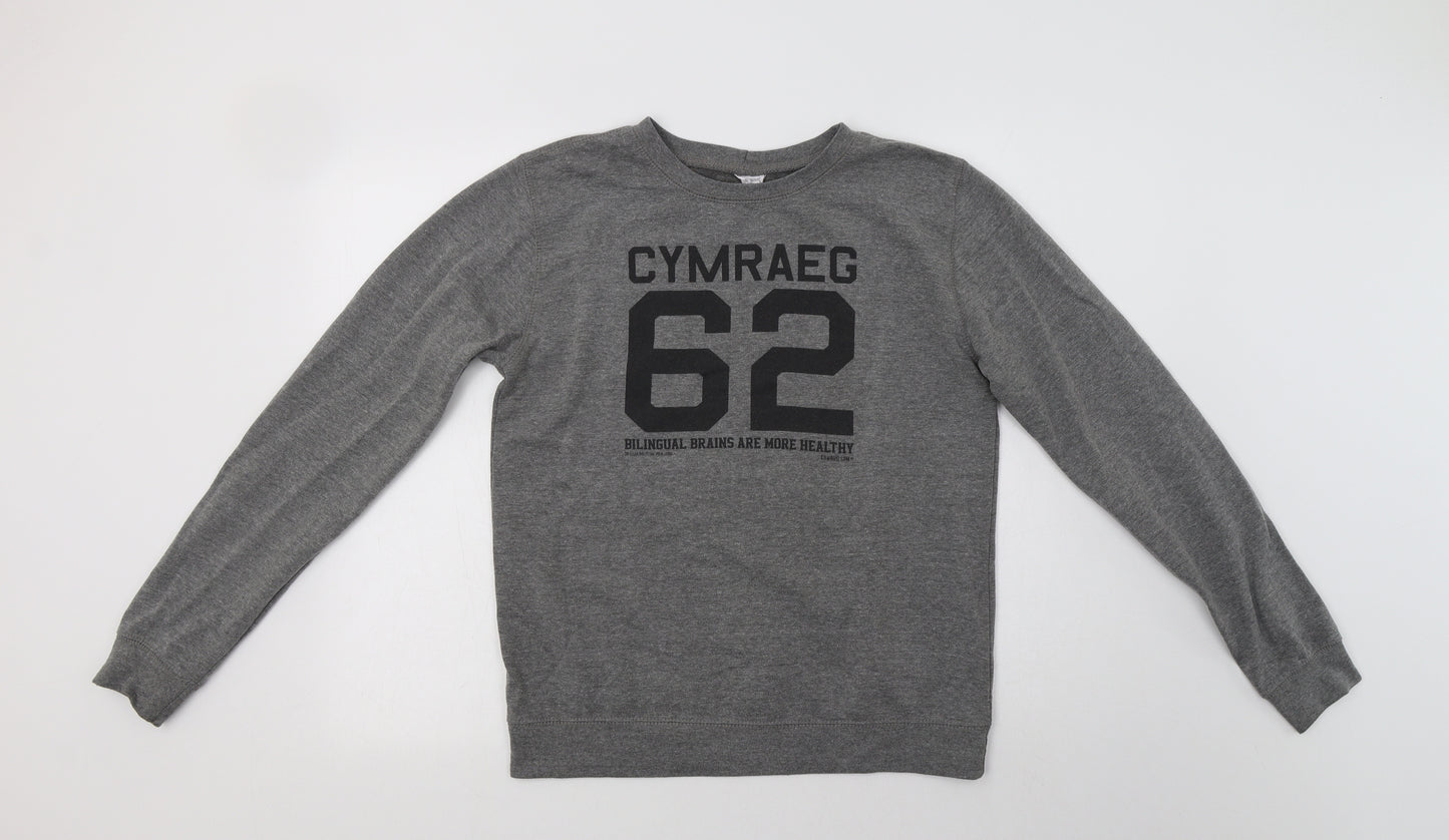 Awdis Womens Grey  Cotton Pullover Sweatshirt Size M   - Bilingual