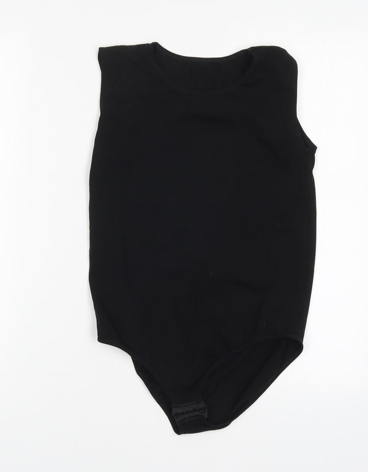 Kata Womens Black  Cotton Bodysuit One-Piece Size M
