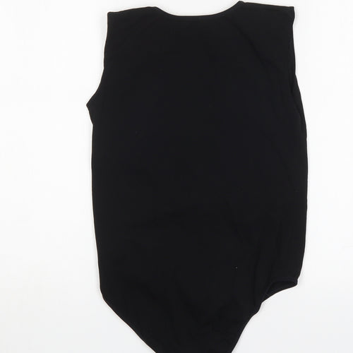 Kata Womens Black  Cotton Bodysuit One-Piece Size M
