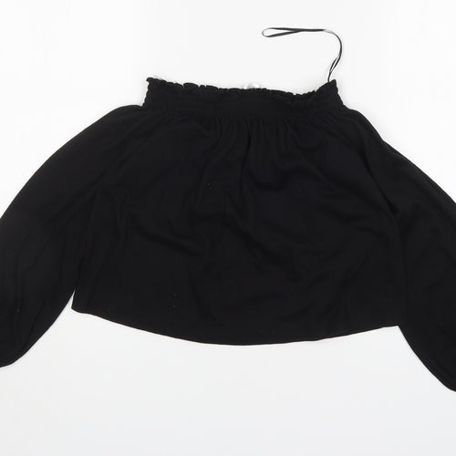 H&M Womens Black  Polyester Basic Blouse Size S Off the Shoulder