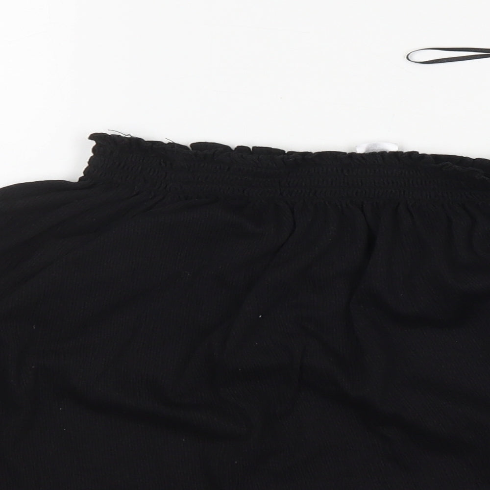 H&M Womens Black  Polyester Basic Blouse Size S Off the Shoulder