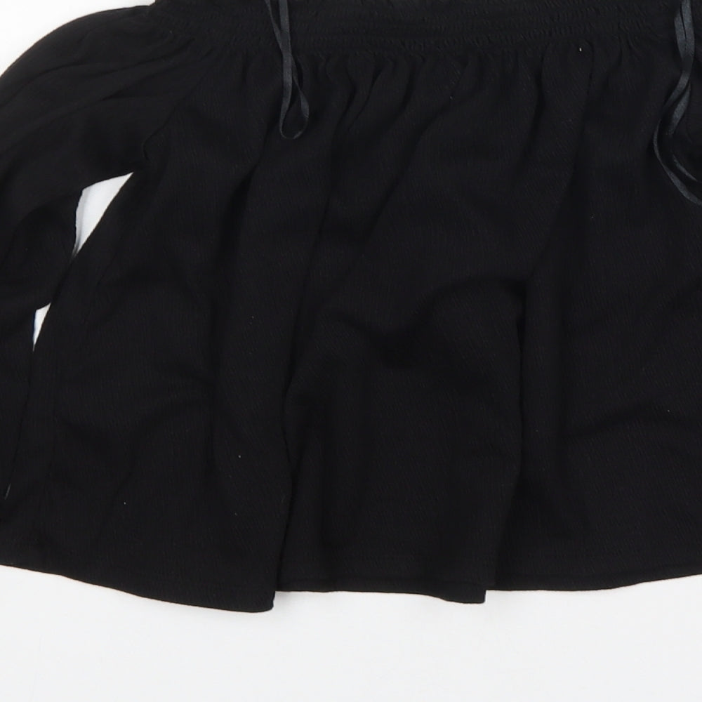 H&M Womens Black  Polyester Basic Blouse Size S Off the Shoulder