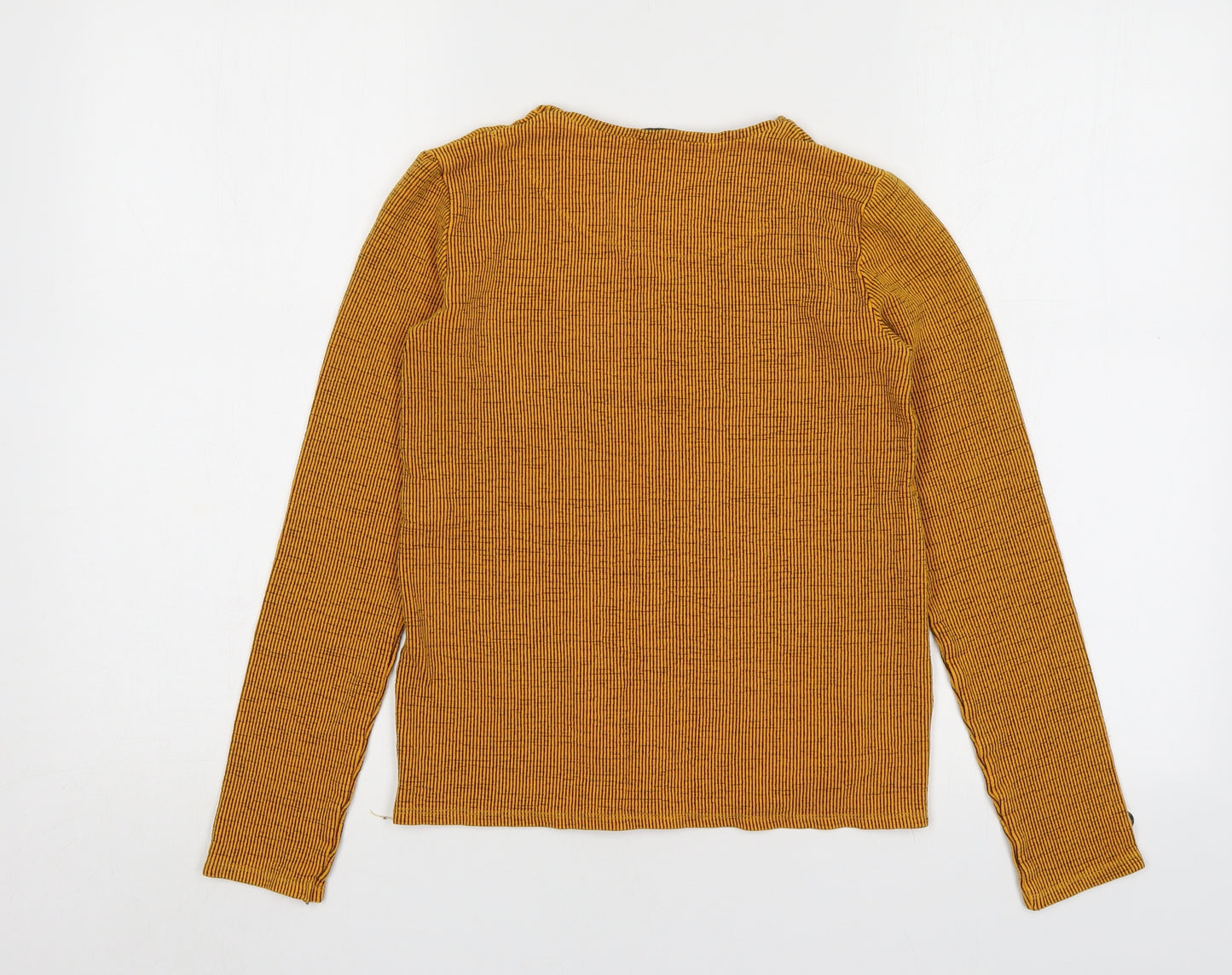 Zara Womens Yellow Round Neck  Viscose Pullover Jumper Size S