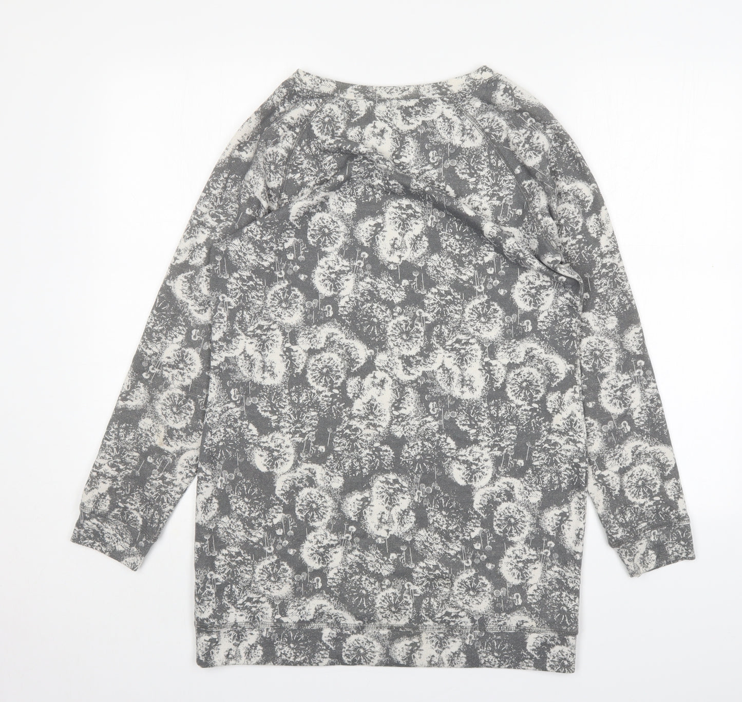 M&S Womens Grey Floral Polyester Jumper Dress  Size 12  Round Neck