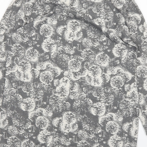 M&S Womens Grey Floral Polyester Jumper Dress  Size 12  Round Neck