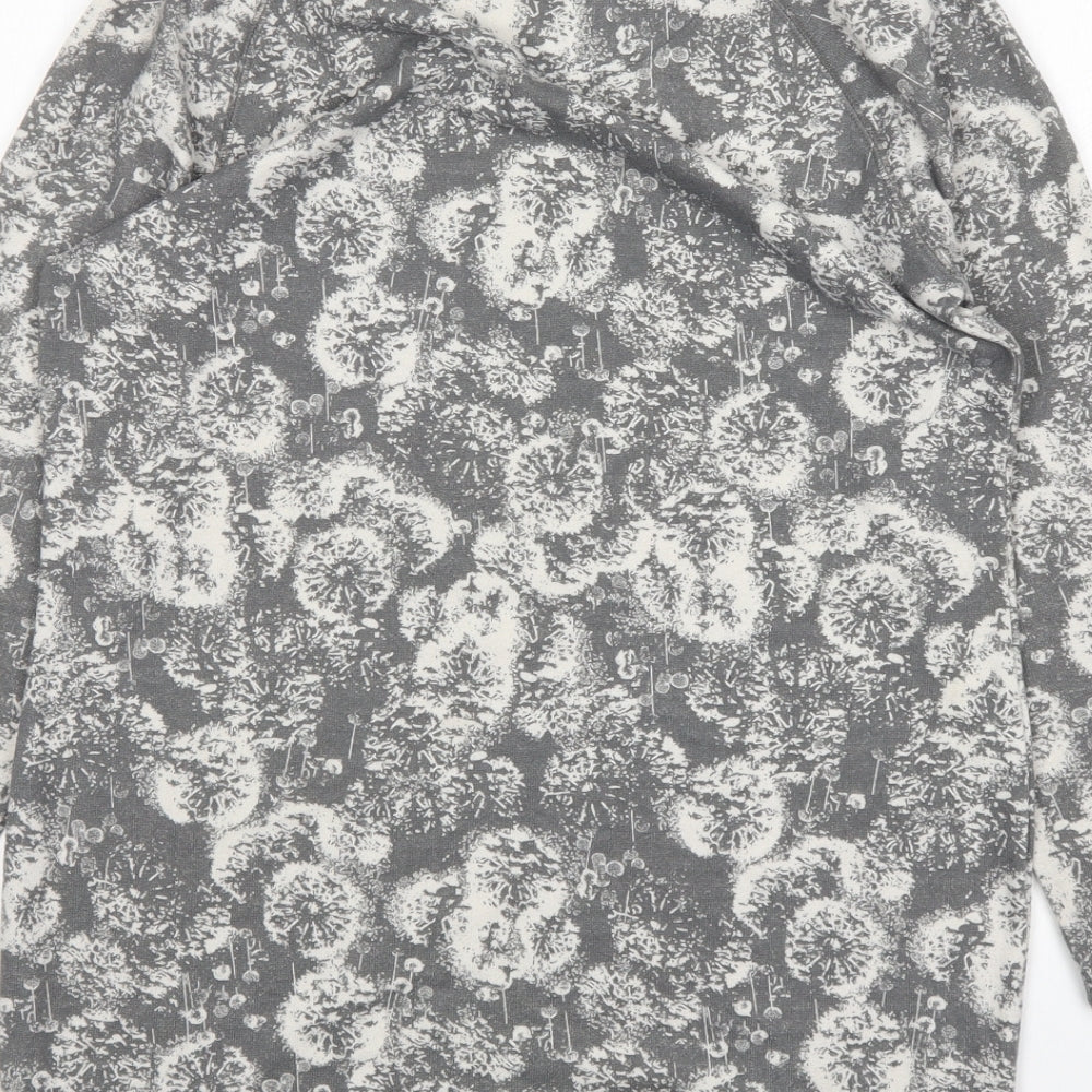 M&S Womens Grey Floral Polyester Jumper Dress  Size 12  Round Neck