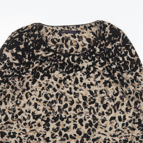 M&S Womens Multicoloured Round Neck Animal Print Viscose Pullover Jumper Size 12