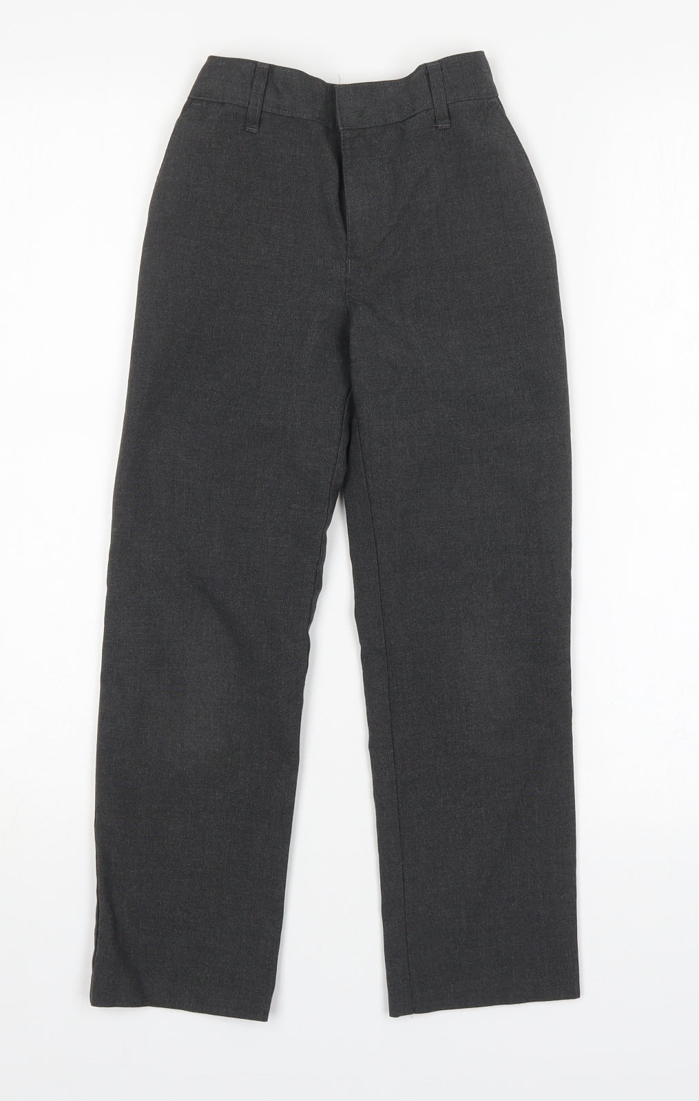 M&S Boys Grey  Polyester Dress Pants Trousers Size 7-8 Years  Regular  - School Wear