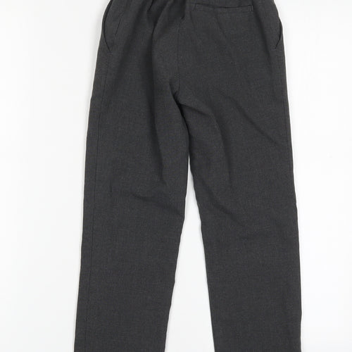 M&S Boys Grey  Polyester Dress Pants Trousers Size 7-8 Years  Regular  - School Wear