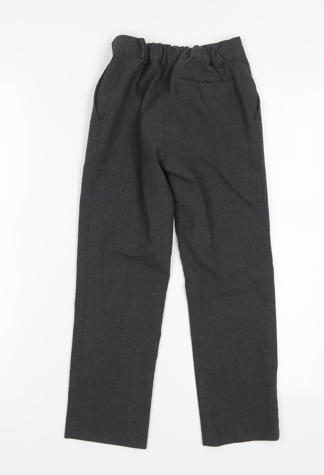 M&S Boys Grey  Polyester Dress Pants Trousers Size 7-8 Years  Regular  - School Wear